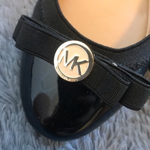 Michael Kors Ribbon Bow Black Patent Flats Pumps